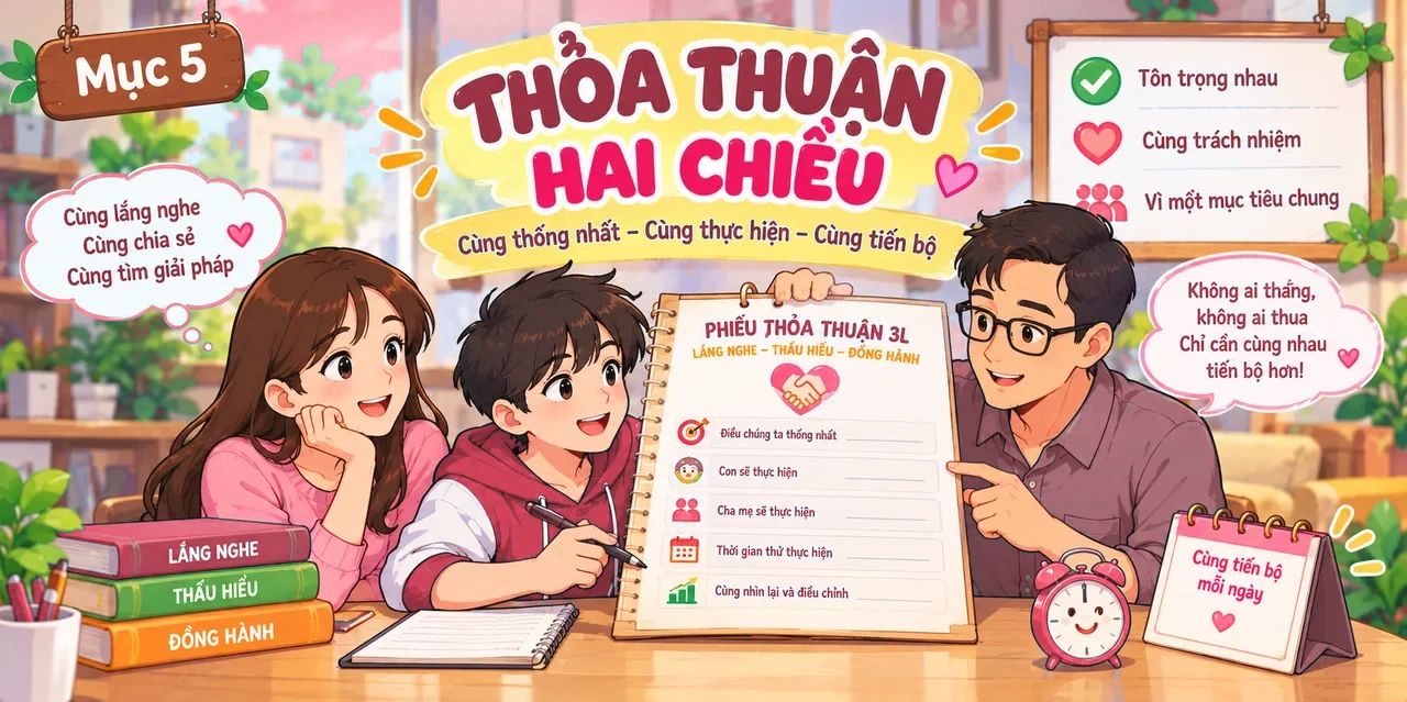 Học sinh và cha mẹ cùng thống nhất một phương án