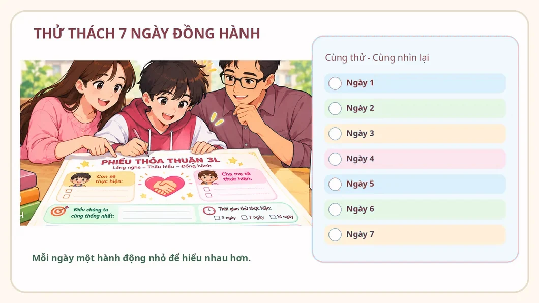 Lịch thử thách 7 ngày đồng hành